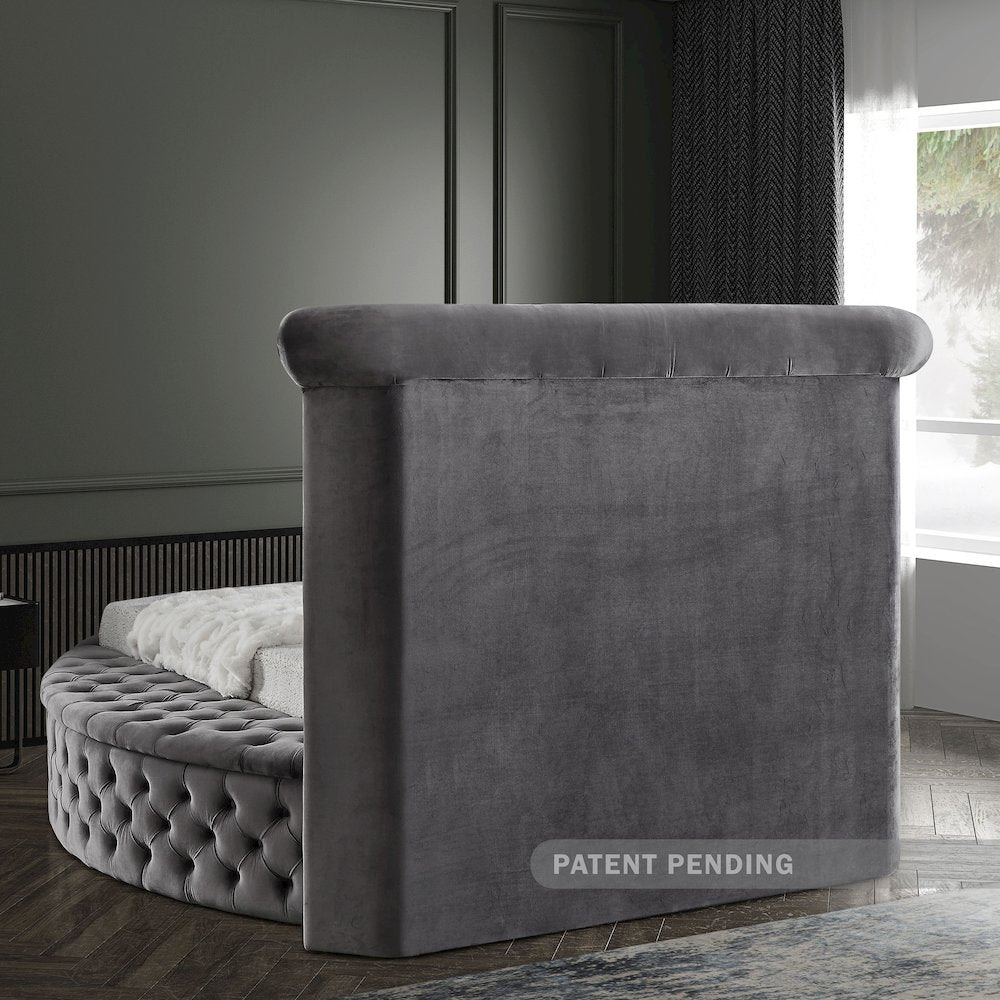 Luxus Grey Velvet Twin Bed