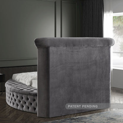 Luxus Grey Velvet Twin Bed