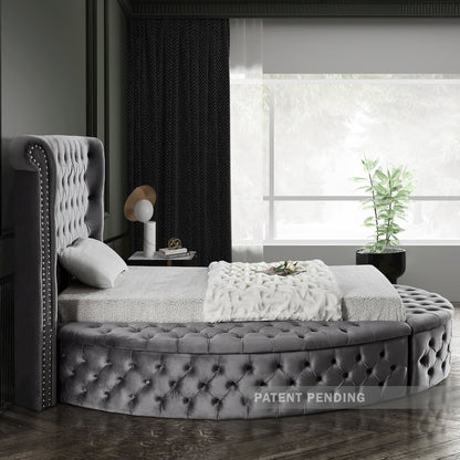 Luxus Grey Velvet Twin Bed