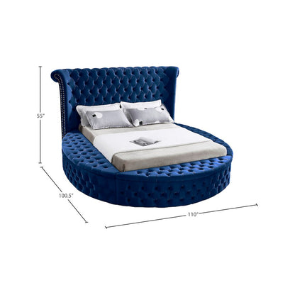 Luxus Navy Velvet King Bed