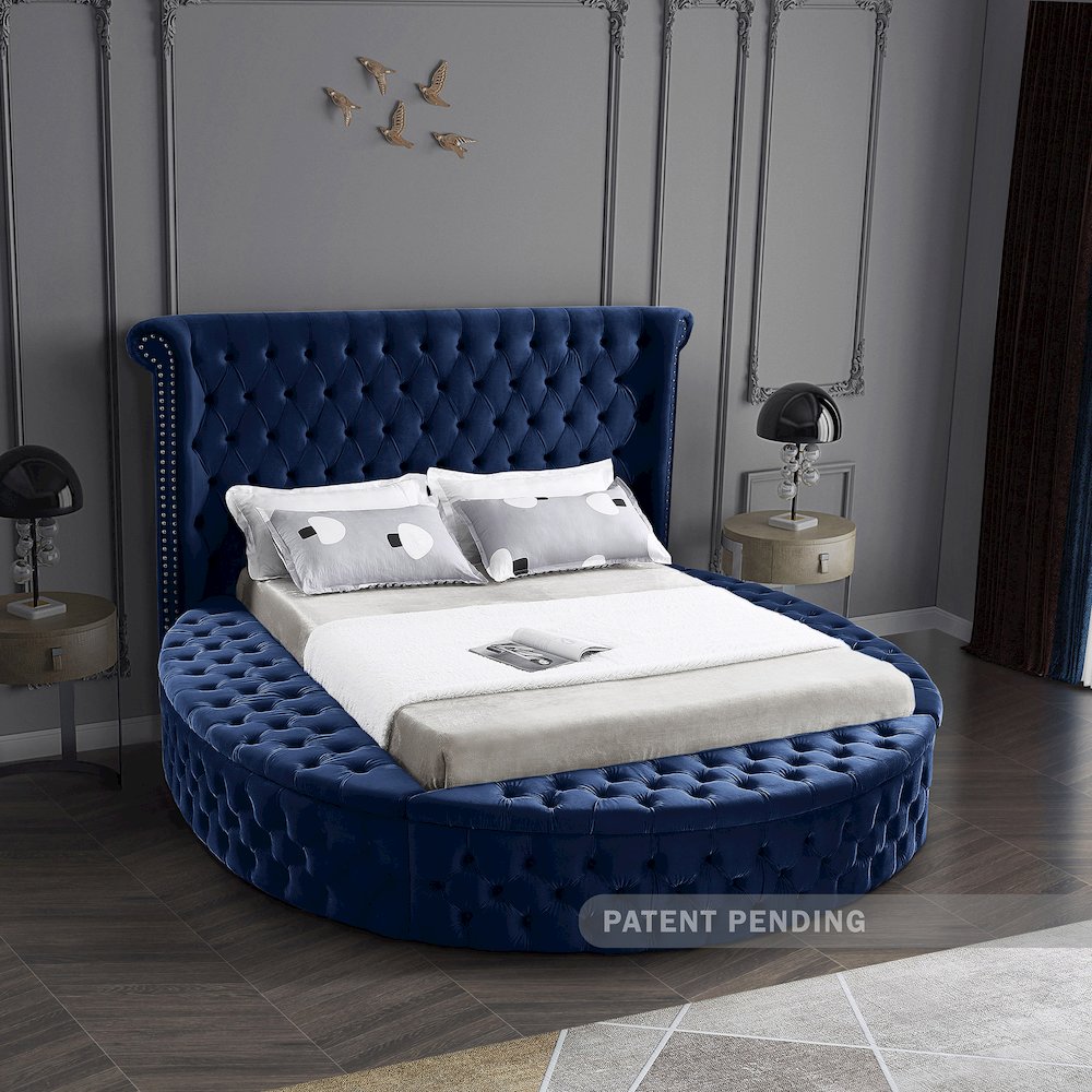Luxus Navy Velvet King Bed