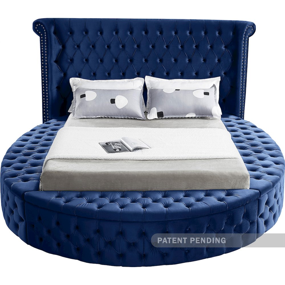 Luxus Navy Velvet King Bed