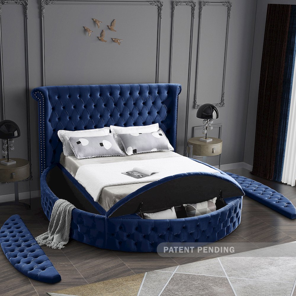Luxus Navy Velvet King Bed