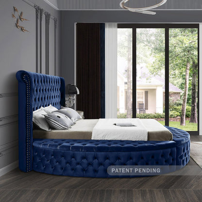 Luxus Navy Velvet King Bed