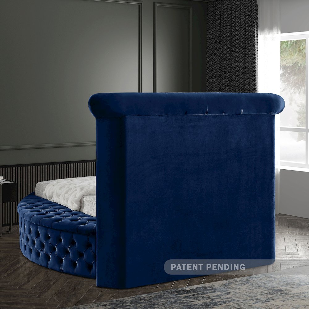 Luxus Navy Velvet Twin Bed