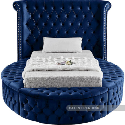 Luxus Navy Velvet Twin Bed