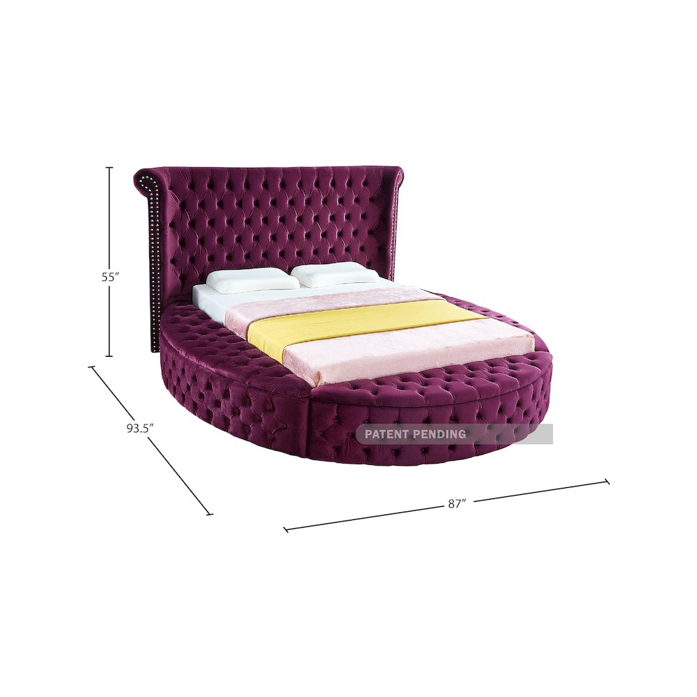 Luxus Purple Velvet Full Bed