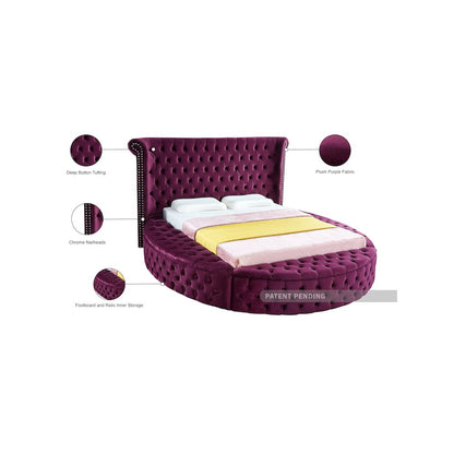 Luxus Purple Velvet Full Bed