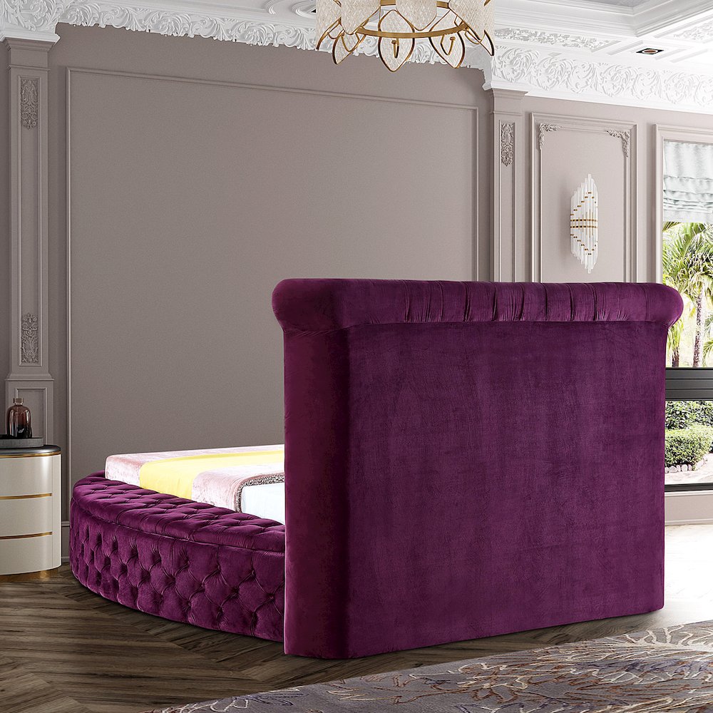 Luxus Purple Velvet Full Bed
