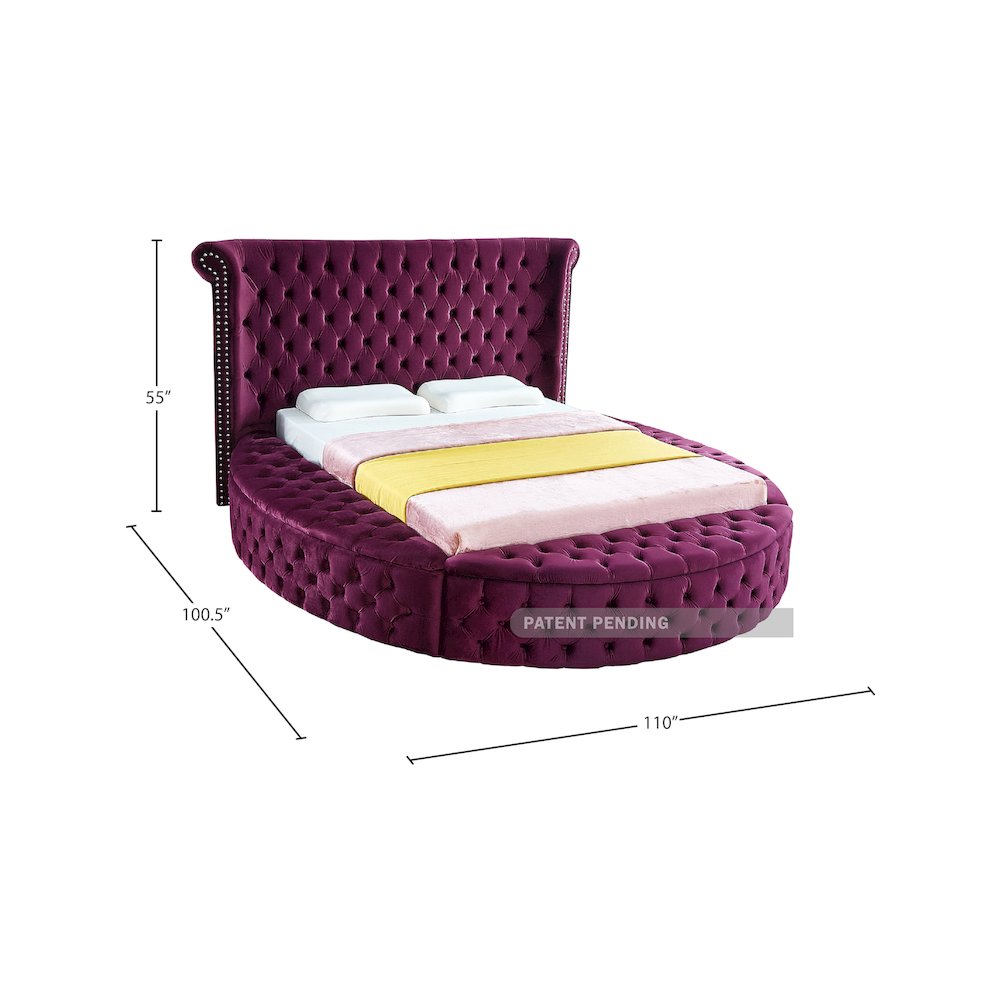 Luxus Purple Velvet King Bed