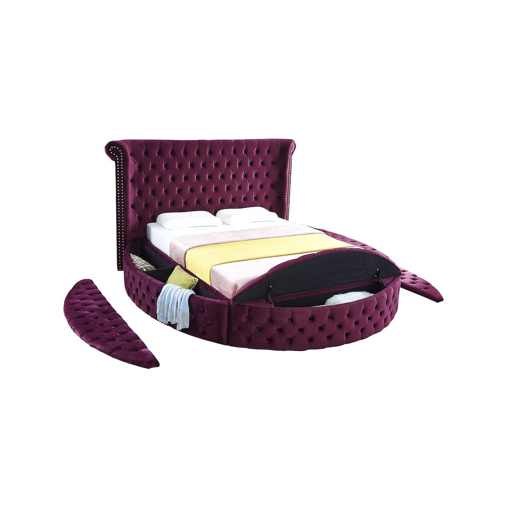 Luxus Purple Velvet King Bed