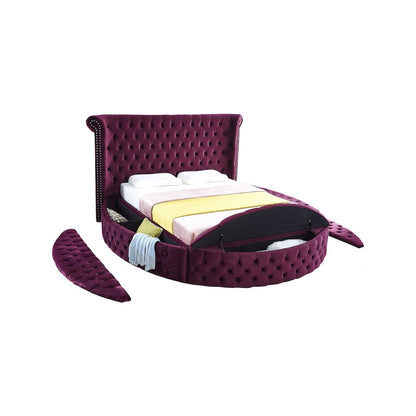 Luxus Purple Velvet King Bed