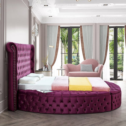 Luxus Purple Velvet King Bed