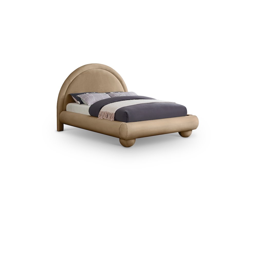 Madrid Beige Velvet Full Bed