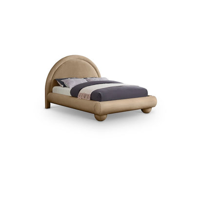 Madrid Beige Velvet King Bed