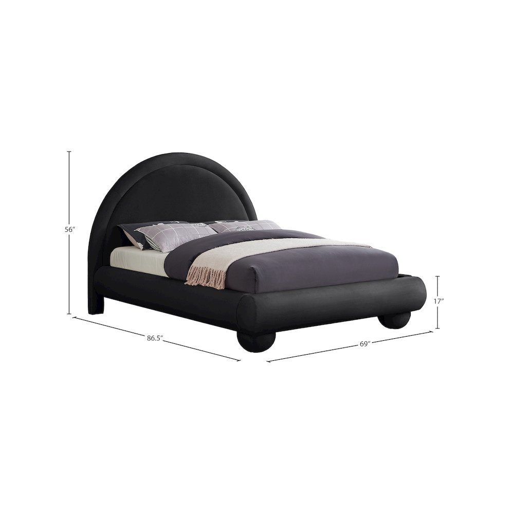 Madrid Black Velvet Full Bed