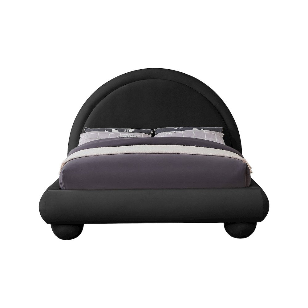 Madrid Black Velvet Full Bed