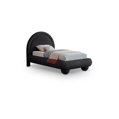 Madrid Black Velvet Twin Bed