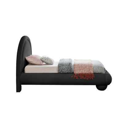 Madrid Black Velvet Twin Bed