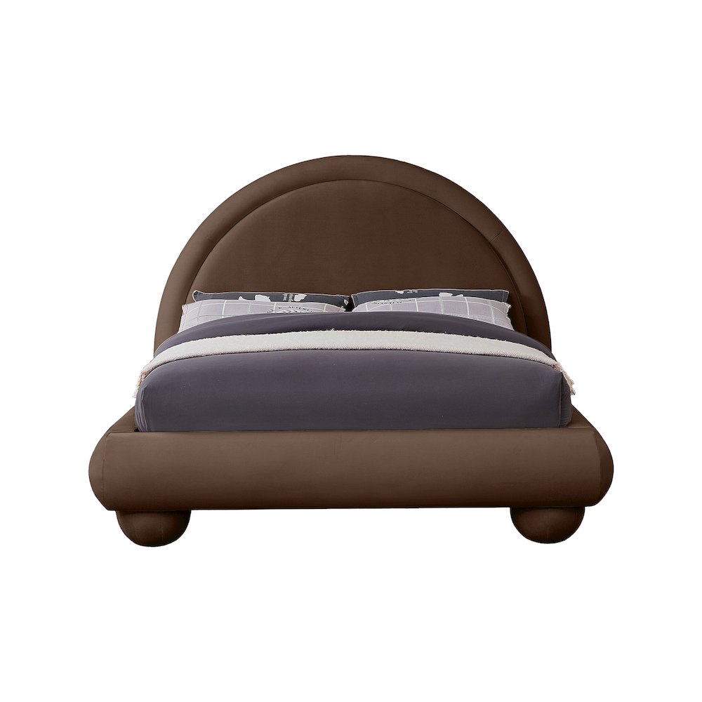 Madrid Brown Velvet Full Bed