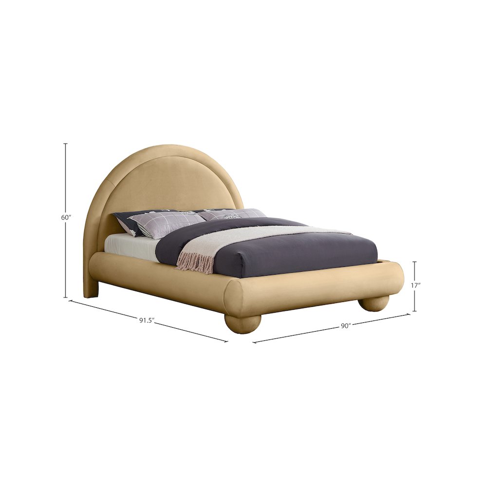 Madrid Camel Velvet King Bed