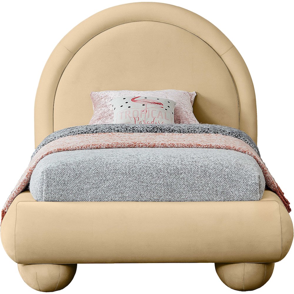 Madrid Camel Velvet Twin Bed
