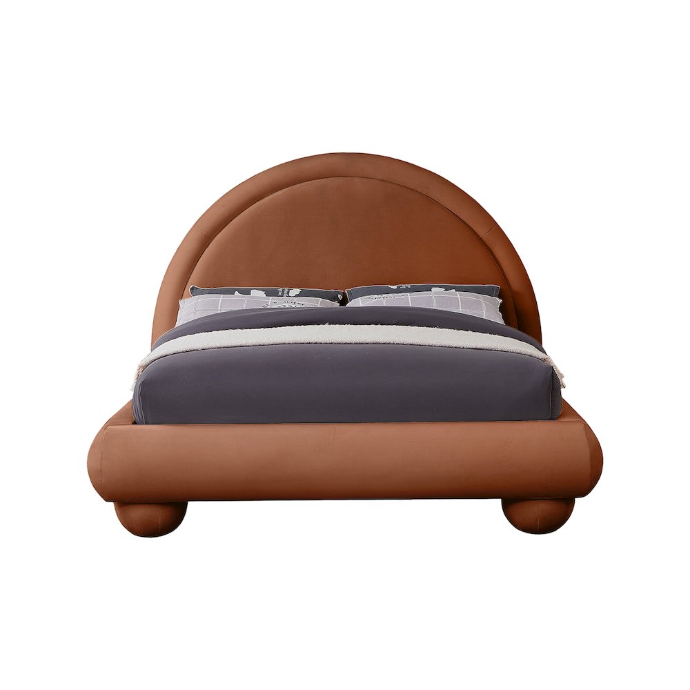 Madrid Cognac Velvet Full Bed