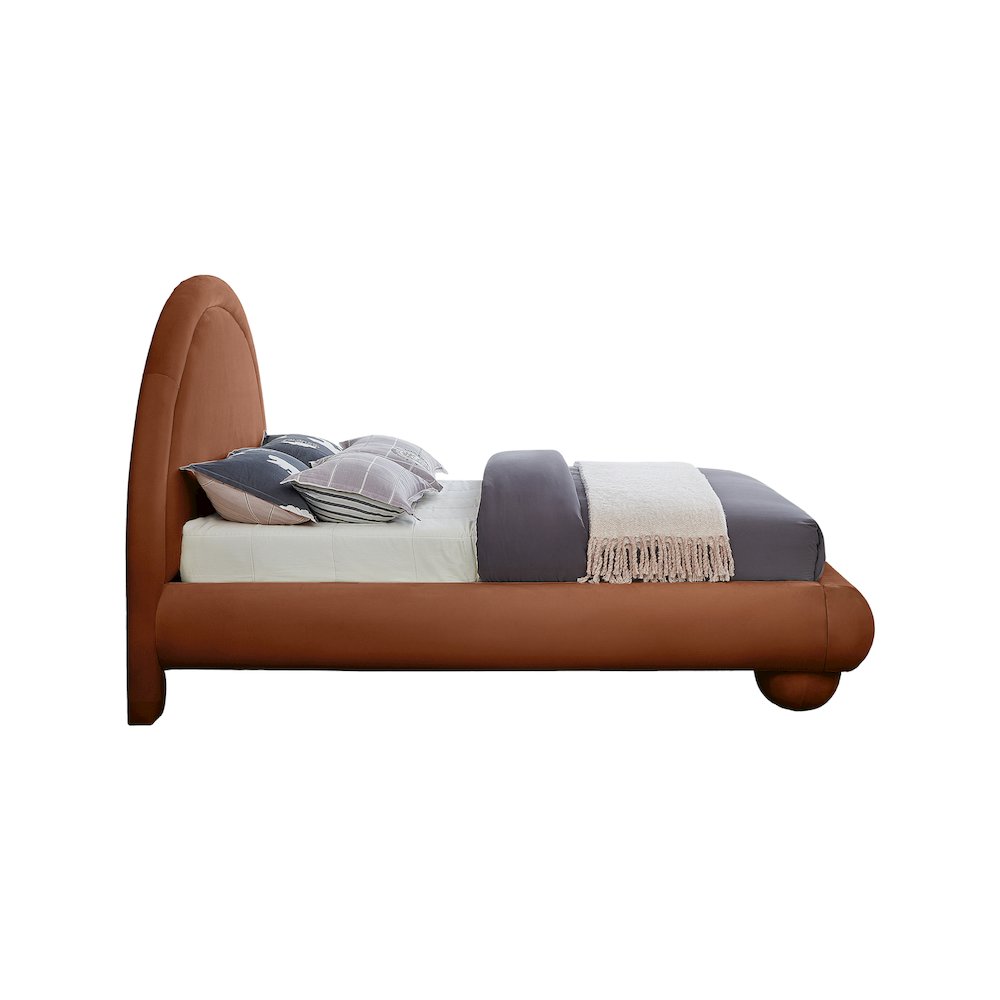 Madrid Cognac Velvet King Bed