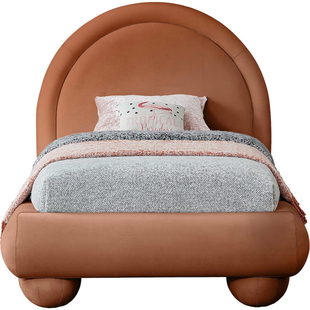 Madrid Cognac Velvet Twin Bed