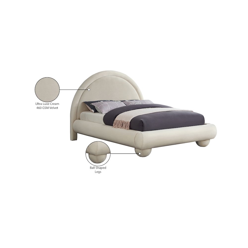 Madrid Cream Velvet Full Bed