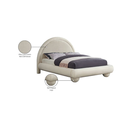 Madrid Cream Velvet Full Bed