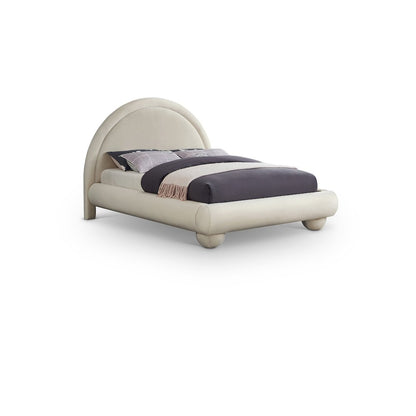 Madrid Cream Velvet Queen Bed