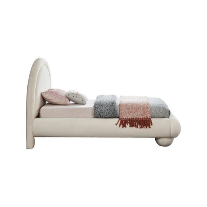 Madrid Cream Velvet Twin Bed
