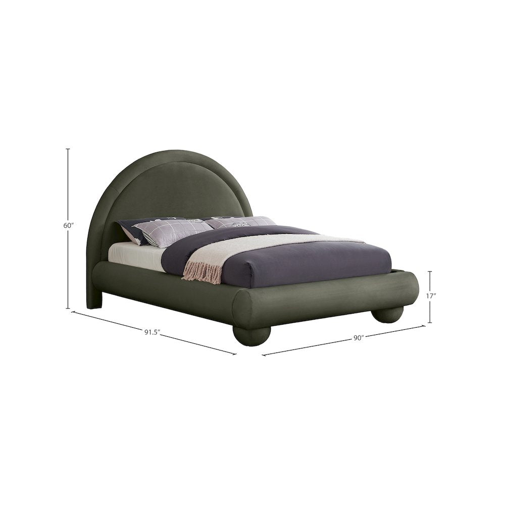 Madrid Green Velvet King Bed