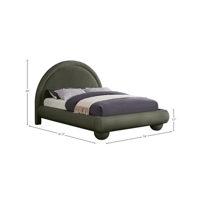Madrid Green Velvet Queen Bed