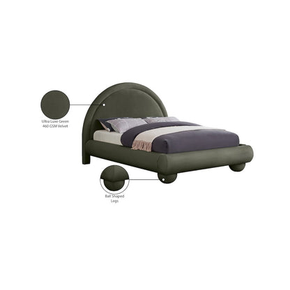 Madrid Green Velvet Queen Bed