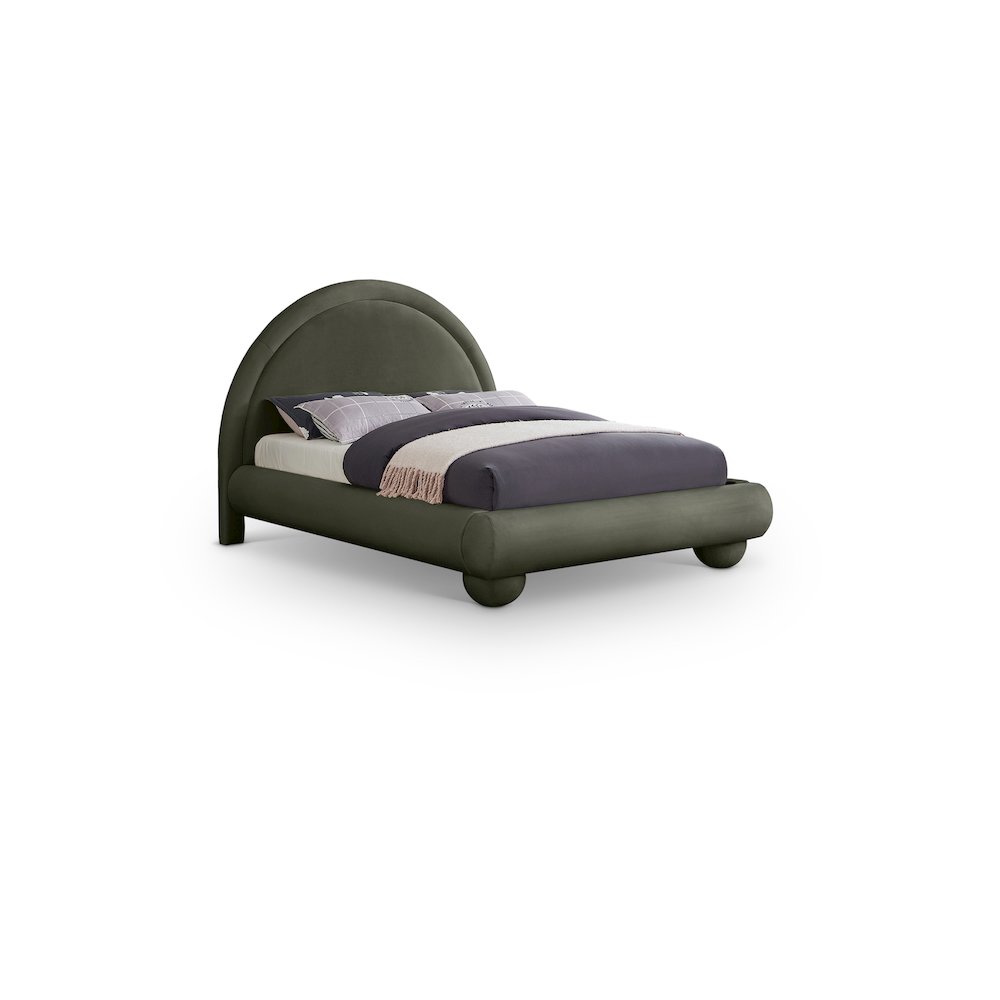 Madrid Green Velvet Queen Bed