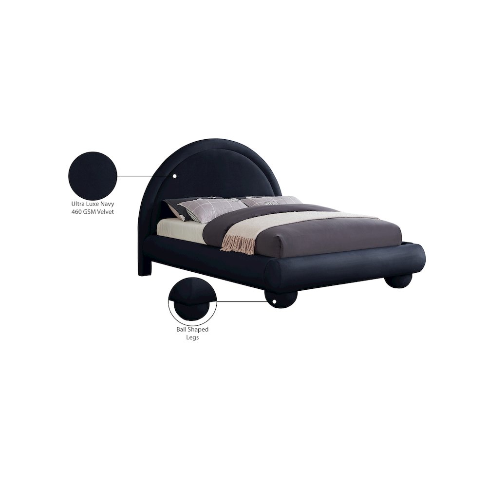 Madrid Navy Velvet King Bed