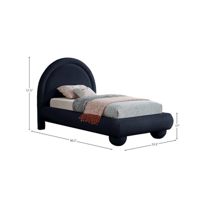 Madrid Navy Velvet Twin Bed