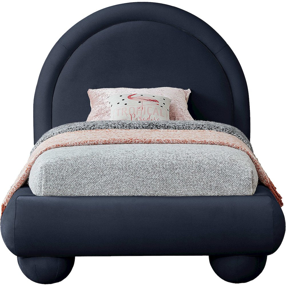 Madrid Navy Velvet Twin Bed