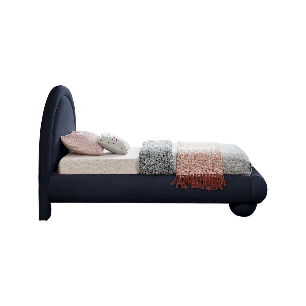 Madrid Navy Velvet Twin Bed