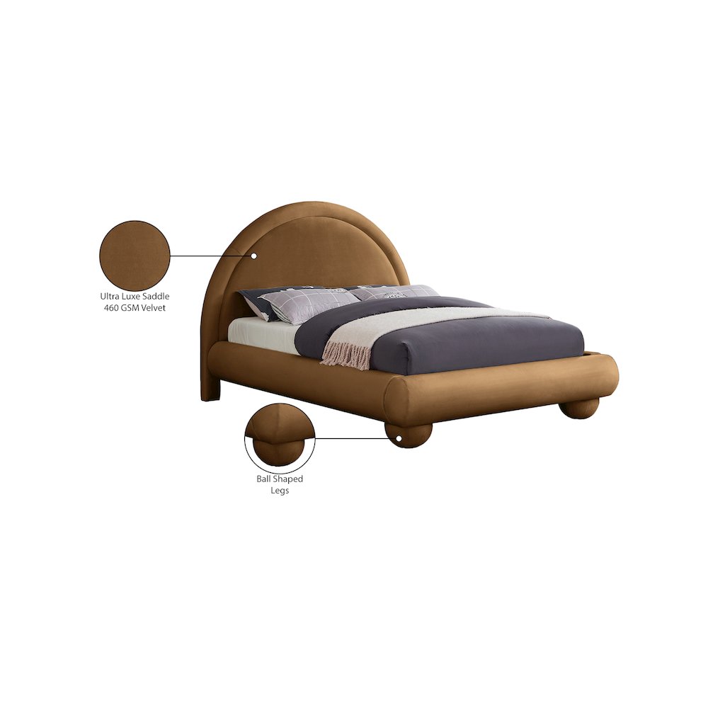 Madrid Saddle Velvet King Bed