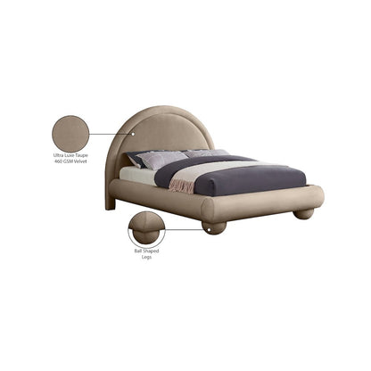 Madrid Taupe Velvet Full Bed