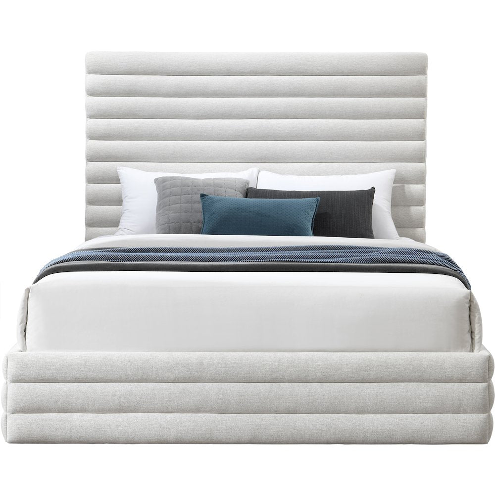 Maxwell Cream Linen Textured Fabric Full Bed