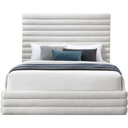Maxwell Cream Linen Textured Fabric Full Bed