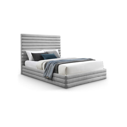 Maxwell Grey Linen Textured Fabric Full Bed