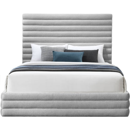 Maxwell Grey Linen Textured Fabric Full Bed