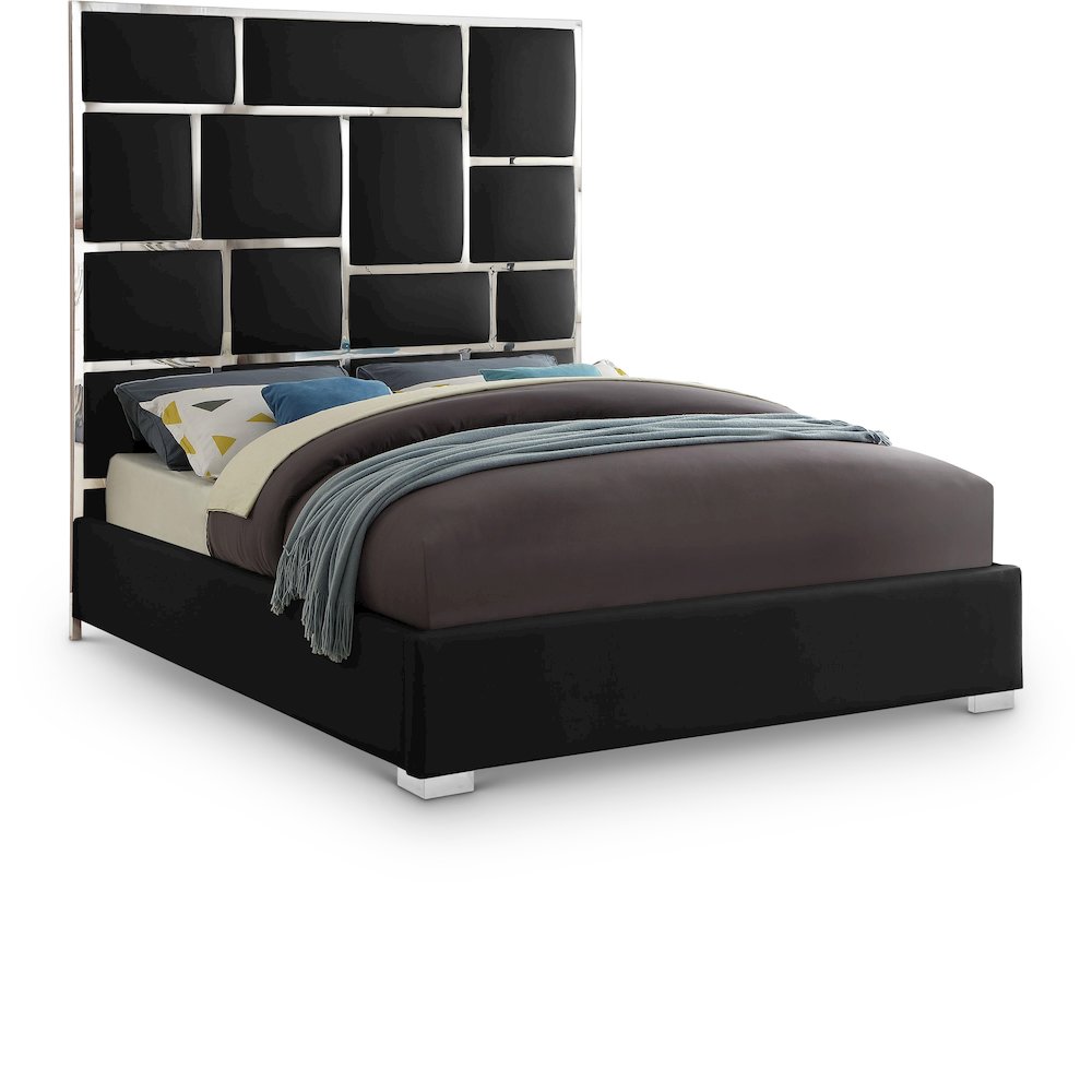 Milan Black Vegan Leather King Bed