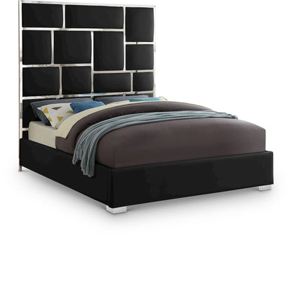Milan Black Vegan Leather King Bed
