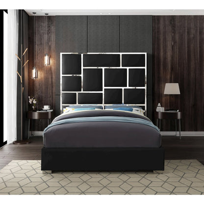 Milan Black Vegan Leather King Bed